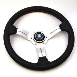 Nardi Deep Corn Steering Wheel, leather, 50mm Dish, 330mm, satin spokes