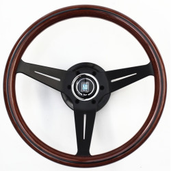 3 spoke steering wheel Nardi Deep Corn, 350mm, wood, 75mm offset, brown/black