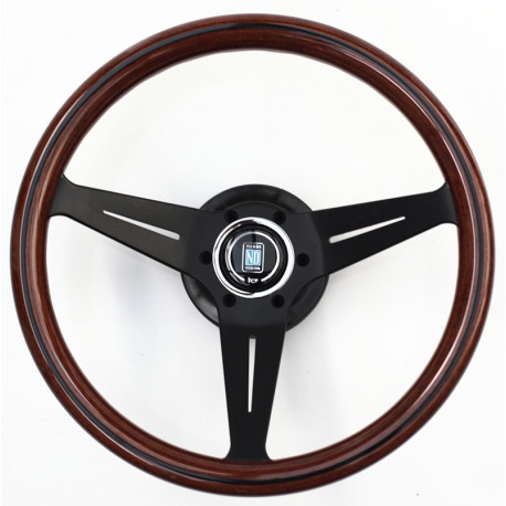 steering wheels 3 spoke steering wheel Nardi Deep Corn, 350mm, wood, 75mm offset, brown/black | races-shop.com