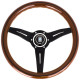 steering wheels 3 spoke steering wheel Nardi Deep Corn, 330mm, wood, 50mm offset, brown/black | races-shop.com