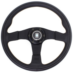 3 spoke steering wheel Nardi Twin Line, 350mm, leather, flat, black