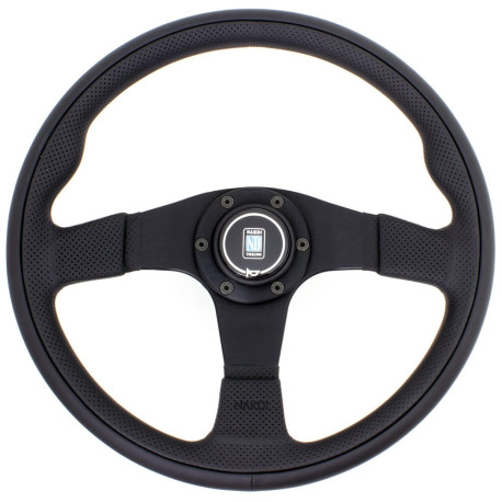 steering wheels 3 spoke steering wheel Nardi Twin Line, 350mm, leather, flat, black | races-shop.com