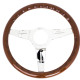 steering wheels 3 spoke steering wheel Nardi Deep Corn, 330mm, wood, 50mm offset, brown/chrome/black | races-shop.com