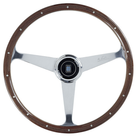steering wheels 3 spoke steering wheel Nardi Anni 50, 380mm, wood, 45mm offset, brown/chrome | races-shop.com