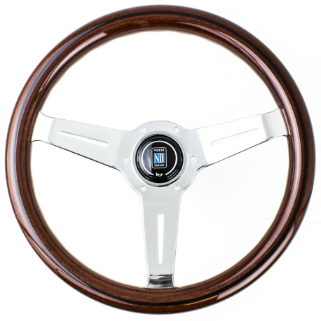 steering wheels 3 spoke steering wheel Nardi Classic ND33, 330mm, wood, 40mm offset, brown/chrome | races-shop.com