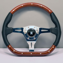 3 spoke steering wheel Nardi Kallista Pagani Zonda, 350mm, wood, flat, brown