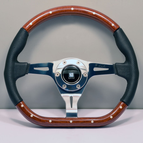 steering wheels 3 spoke steering wheel Nardi Kallista Pagani Zonda, 350mm, wood, flat, brown | races-shop.com