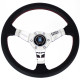 steering wheels 3 spoke steering wheel Nardi Deep Corn, 330mm, leather, 50mm offset, black/chrome | races-shop.com