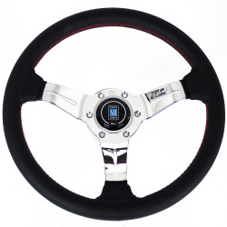 3 spoke steering wheel Nardi Deep Corn, 330mm, leather, 50mm offset, black/chrome
