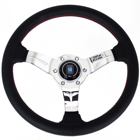steering wheels 3 spoke steering wheel Nardi Deep Corn, 330mm, leather, 50mm offset, black/chrome | races-shop.com