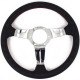 steering wheels 3 spoke steering wheel Nardi Deep Corn, 330mm, leather, 50mm offset, black/chrome | races-shop.com