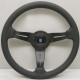 steering wheels 3 spoke steering wheel Nardi Deep Corn, 330mm, leather, Italia stitching, 50mm offset, black | races-shop.com