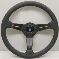 3 spoke steering wheel Nardi Deep Corn, 330mm, leather, Italia stitching, 50mm offset, black