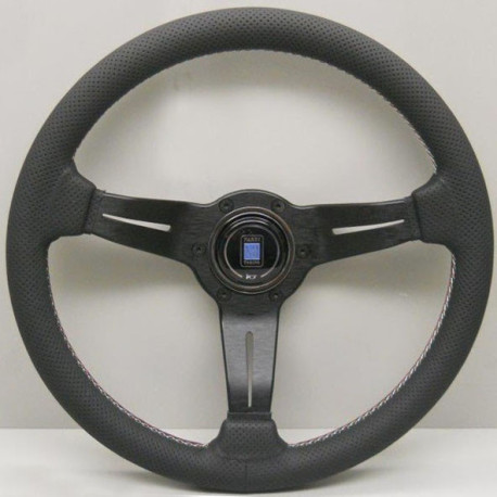 steering wheels 3 spoke steering wheel Nardi Deep Corn, 330mm, leather, Italia stitching, 50mm offset, black | races-shop.com