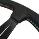 steering wheels 3 spoke steering wheel Nardi Deep Corn, 330mm, leather, Italia stitching, 50mm offset, black | races-shop.com