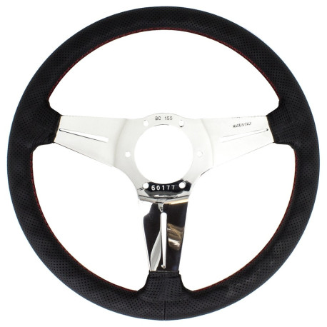 steering wheels 3 spoke steering wheel Nardi Deep Corn, 350mm, leather, 75mm offset, black/chrome | races-shop.com