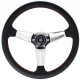 steering wheels 3 spoke steering wheel Nardi Deep Corn, 350mm, leather, 75mm offset, black/chrome | races-shop.com