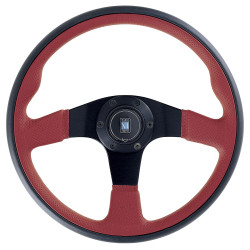 Nardi Twin Line Steering Wheel, Red Leather, 350mm