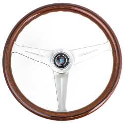 3 spoke steering wheel Nardi Classic ND39, 390mm, wood, 45mm offset, brown/silver