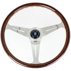 3 spoke steering wheel Nardi Classic ND34, 340mm, wood, 40mm offset, brown/chrome