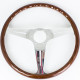 Promotions 3 spoke steering wheel Nardi Classic ND34, 340mm, wood, 40mm offset, brown/chrome | races-shop.com