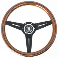 3 spoke steering wheel Nardi Classic ND34, 340mm, wood, 25mm offset, brown/black