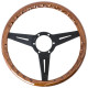 steering wheels 3 spoke steering wheel Nardi Classic ND34, 340mm, wood, 25mm offset, brown/black | races-shop.com
