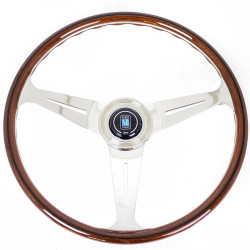 3 spoke steering wheel Nardi Classic ND39, 390mm, wood, 25mm offset, brown/chrome