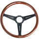 steering wheels 3 spoke steering wheel Nardi Classic ND36, 360mm, wood, 25mm offset, brown/black | races-shop.com