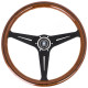 steering wheels 3 spoke steering wheel Nardi Classic ND39, 390mm, wood, 30mm offset, brown/black | races-shop.com