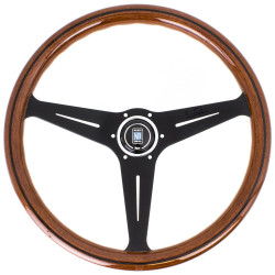 3 spoke steering wheel Nardi Classic ND39, 390mm, wood, 30mm offset, brown/black
