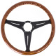 steering wheels 3 spoke steering wheel Nardi Classic ND39, 390mm, wood, 30mm offset, brown/black | races-shop.com