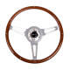 steering wheels 3 spoke steering wheel NRG Classic, 380mm, wood, flat, brown/silver | races-shop.com