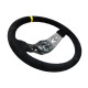 steering wheels 2 spoke steering wheel NRG, 350mm, suede, 75mm offset, black/yellow | races-shop.com
