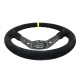 steering wheels 2 spoke steering wheel NRG, 350mm, suede, 75mm offset, black/yellow | races-shop.com
