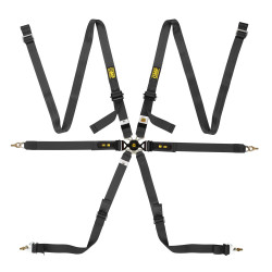FIA 6 point sport safety belts OMP ONE VERSA ENDURANCE 2" (50mm), black