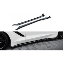 MAXTON DESIGN side skirts diffusers for Chevrolet Corvette C7, glossy black, V2