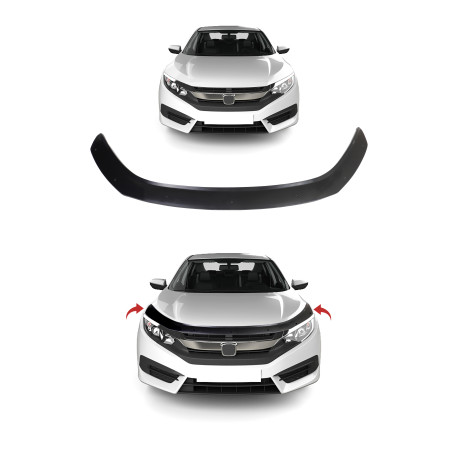 Hood deflectors RACES Front hood deflector 4MM HONDA CIVIC 2016- | races-shop.com