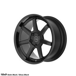 STROM DS-15 wheel 18x9 5x114.3 73.1 ET30, Gloss Black / Satin Black Face