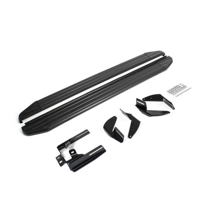 Side steps and rails RIVAL Side steps Premium Black for Nissan Navara D40 4D 2005 -2015 | races-shop.com