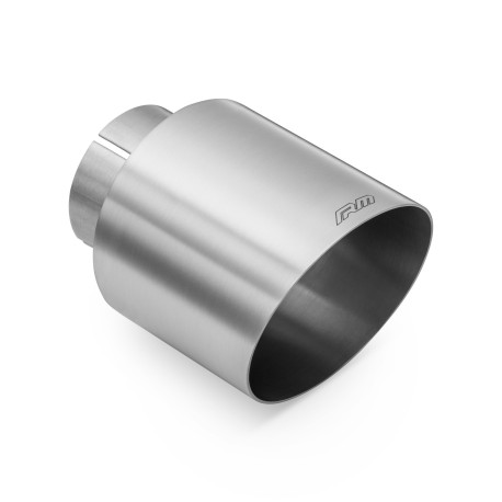 With one outlet RM Motors satin stainless steel cut end KSCS 101mm, inlet 50mm | races-shop.com