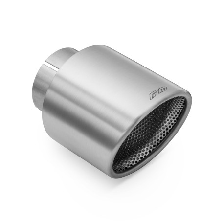 With one outlet RM Motors satin stainless steel tip KSZS/DP 89mm, inlet 50mm | races-shop.com