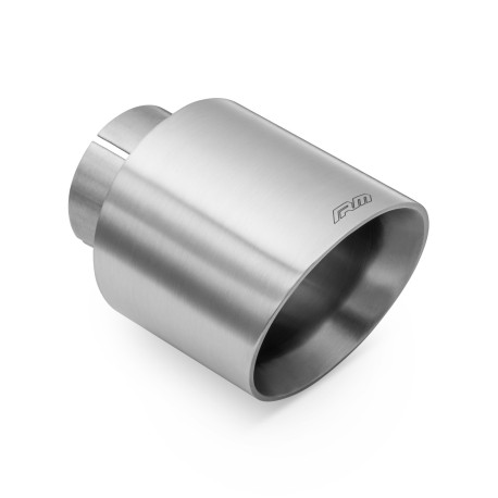 With one outlet RM Motors satin stainless steel cut end KSCS/DS 89mm, inlet 50mm | races-shop.com
