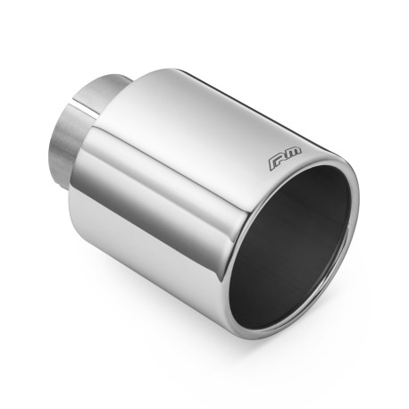 With one outlet RM Motors polished stainless steel tip KPZP 101mm, inlet 50mm | races-shop.com