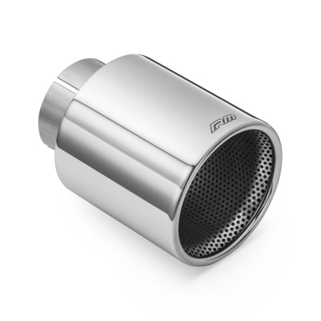 With one outlet RM Motors polished stainless steel tip KPZP/DP 101mm, inlet 50mm | races-shop.com