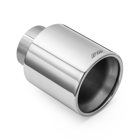 With one outlet RM Motors polished stainless steel tip KPZP/DK 76mm, inlet 50mm | races-shop.com