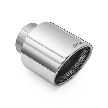 With one outlet RM Motors polished stainless steel tip KSZP/DP 89mm, inlet 63,5mm | races-shop.com