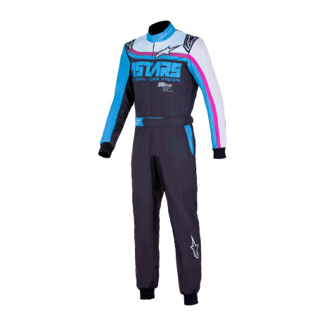 Suits Alpinestars FIA race suit KMX-9 V3 Graphic 2, Black/Cyan/Fuchsia | races-shop.com