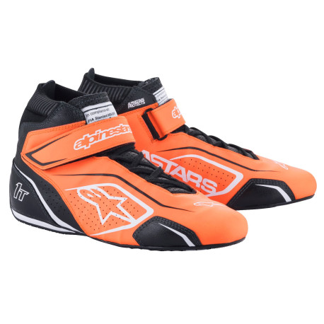 Shoes FIA race shoes Alpinestars Tech-1 T V3, Orange Fluo/Black/White | races-shop.com