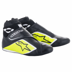 FIA race shoes Alpinestars Supermono V2, black/fluo yellow/white